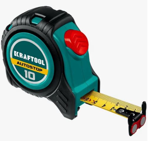 Рулетка KRAFTOOL AutoStop 10мх25мм профессиональная с автостопом*