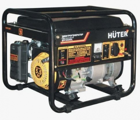 Генератор Huter DY2500L (2,0кВт, 220В, бак 12л, 4-х такт, ручной старт)*