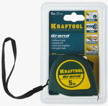 Рулетка KRAFTOOL GRAND магнитная  5м х 25мм