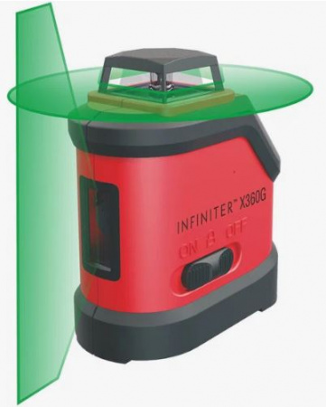 Нивелир лазерный Infiniter X360 G(2 линии,  -/+ 0.3 мм/м, 30/60м, 0.5 кг.)*