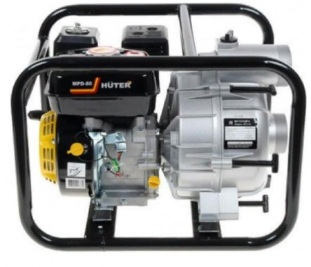 Мотопомпа бенз. Huter MPD-80 (7л.с,4-такт, 900л/мин, выс.30м, глуб.8м, 80/80мм)*
